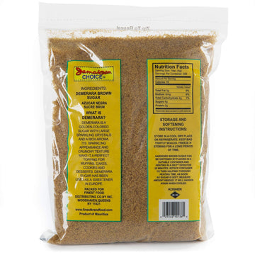Demerara Brown Sugar - Made From Pure Sugar Cane, Product of Mauritius, Kosher | 56 Oz - By Jamaican Choice