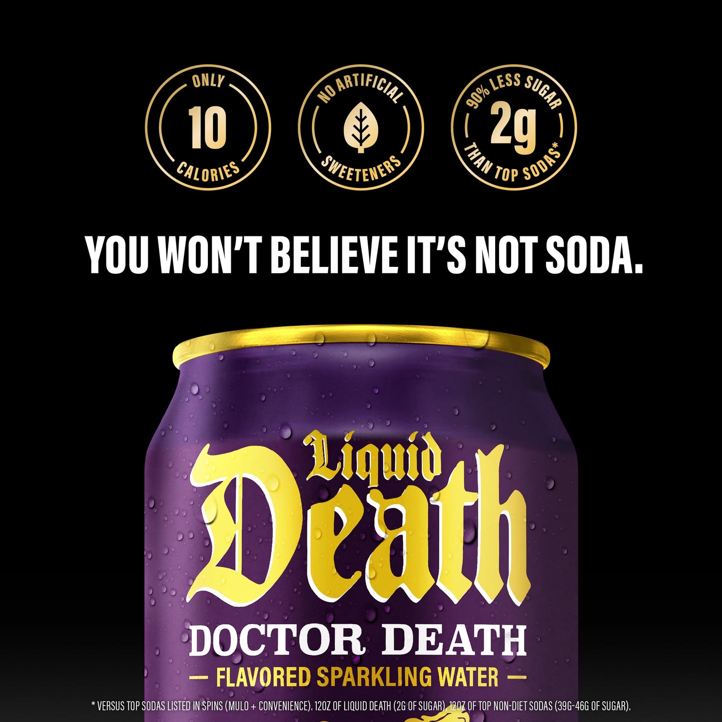 Liquid Death Sparkling Water, Soda-Flavored, Low Sugar, 12-Pack (12oz Cans)
