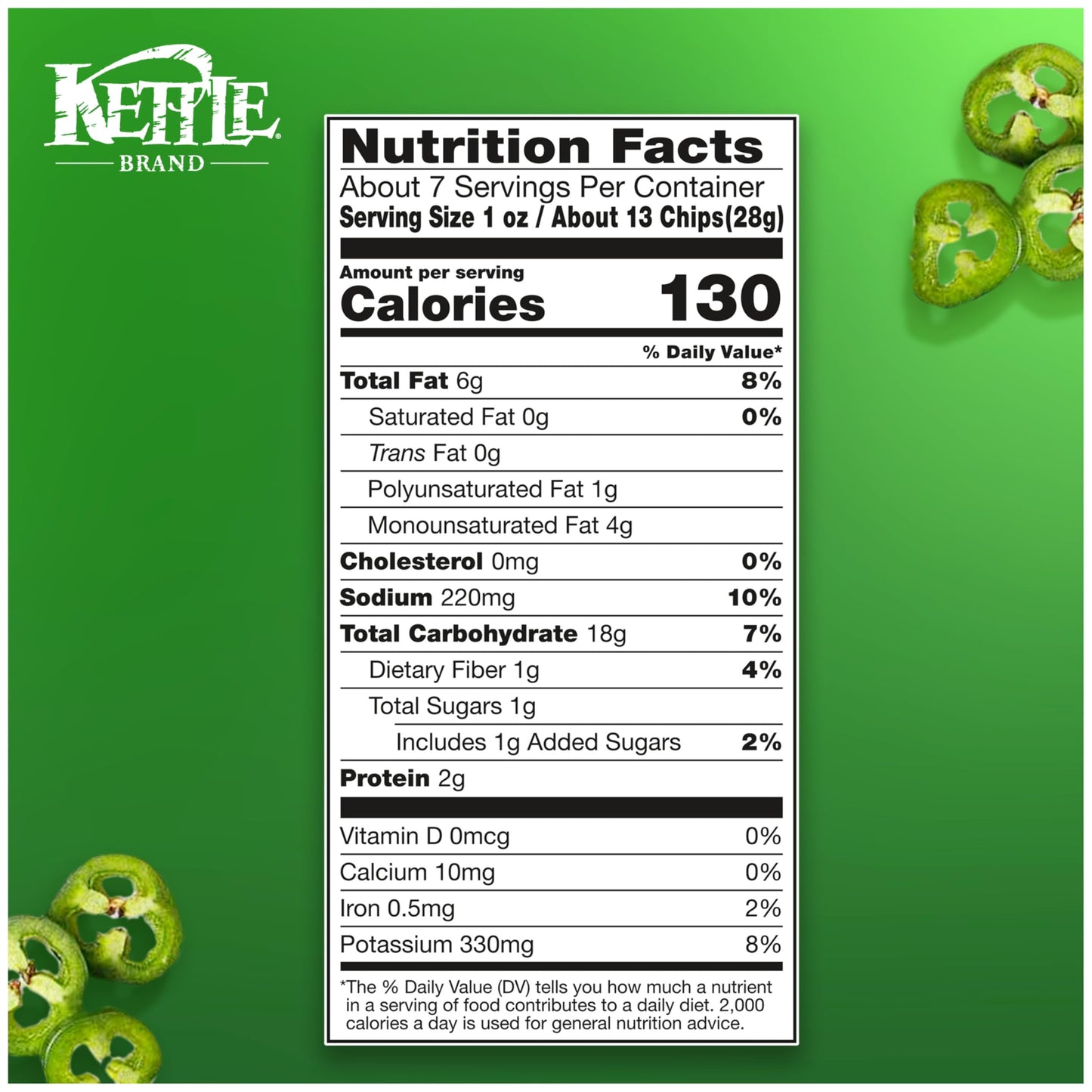 Kettle Brand Air Fried Jalapeño Kettle Chips, 6.5 Oz Bag