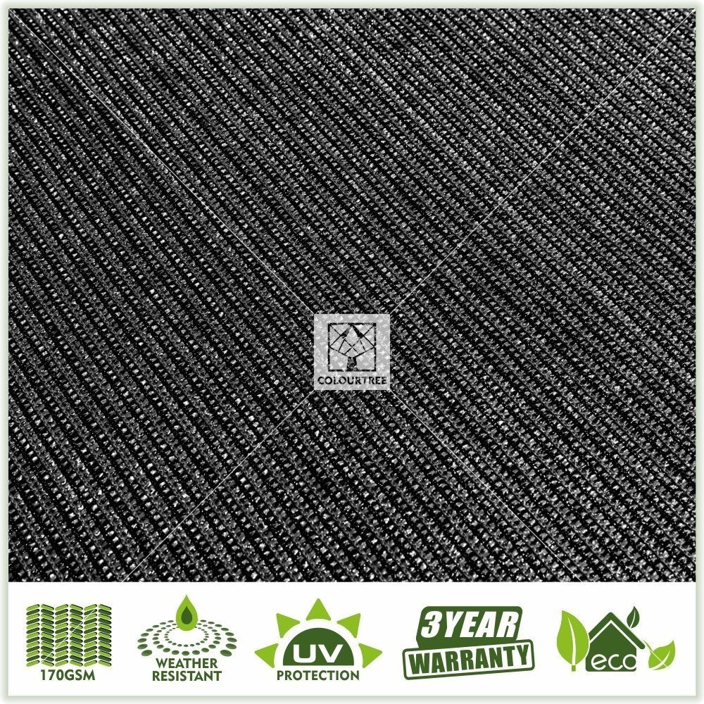 Colourtree Customized Size Fence Screen Privacy Screen Black 6 X 46 - Commercial Grade 170 Gsm - Heavy Duty - 3 Years Warranty -