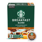 Starbucks K-Cup Coffee Pods, Medium Roast Breakfast Blend, 22 Count, 100% Arabica, Compatible with Keurig Coffee Makers