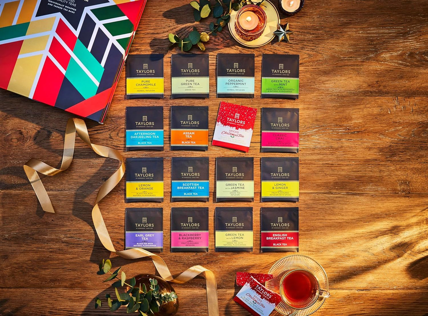 New Taylors Of Harrogate Holiday Tea Advent Calendar 2025 Gift Set – 24 Flavors, 48 Tea Bags – Countdown To Christmas With Enhanced British Teas