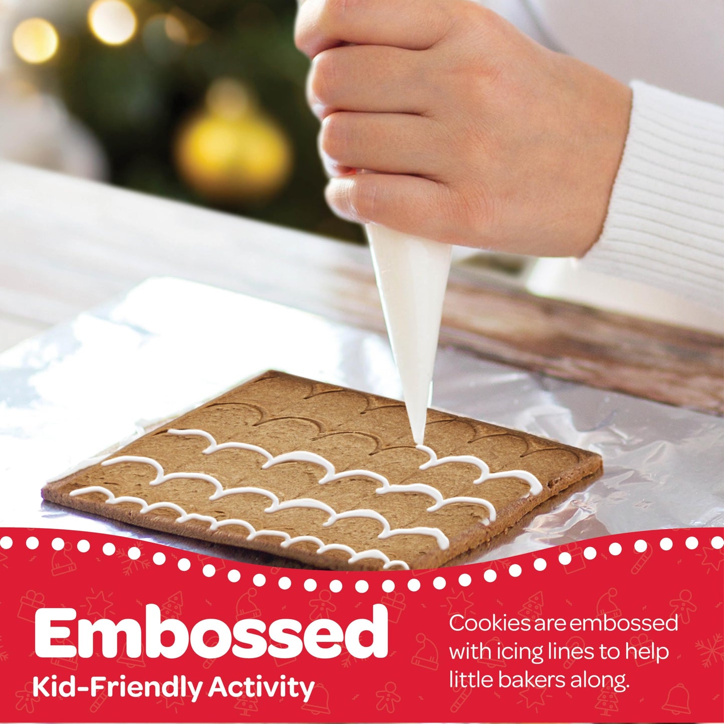 Big Gingerbread House kit, Gingerbread House, Holiday Activity for Kids - Ease Crafted Grooves Decor - kit Includes; 1 House, 2
