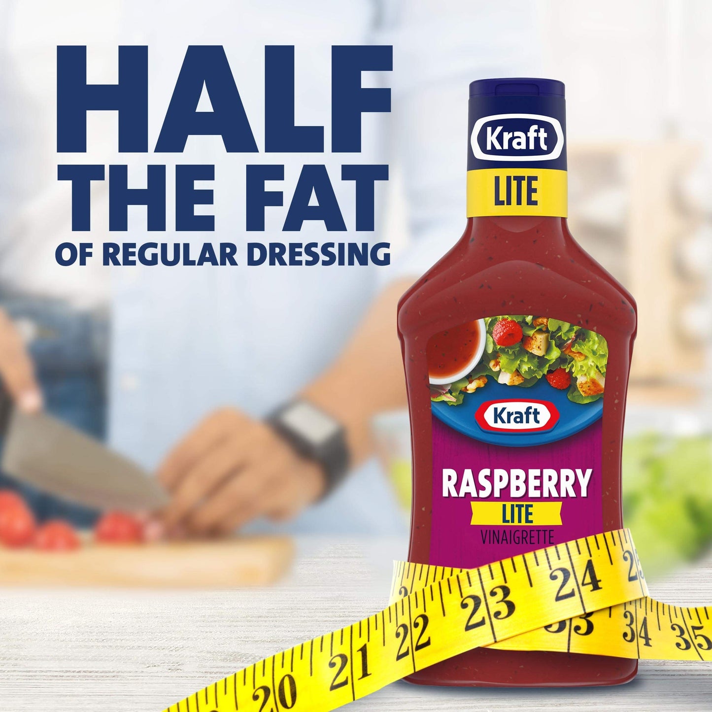 Kraft Raspberry Vinaigrette Lite Salad Dressing, 6 Count Pack, 16 fl oz Bottles