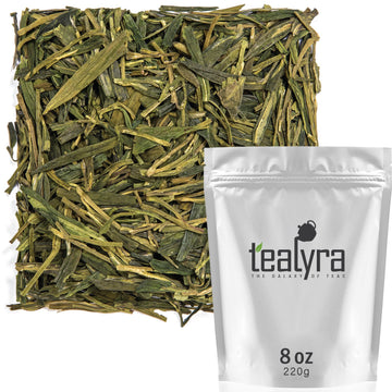 Tealyra Premium Dragon Well Green Tea - First Grade Loose Leaf - 8 Ounce