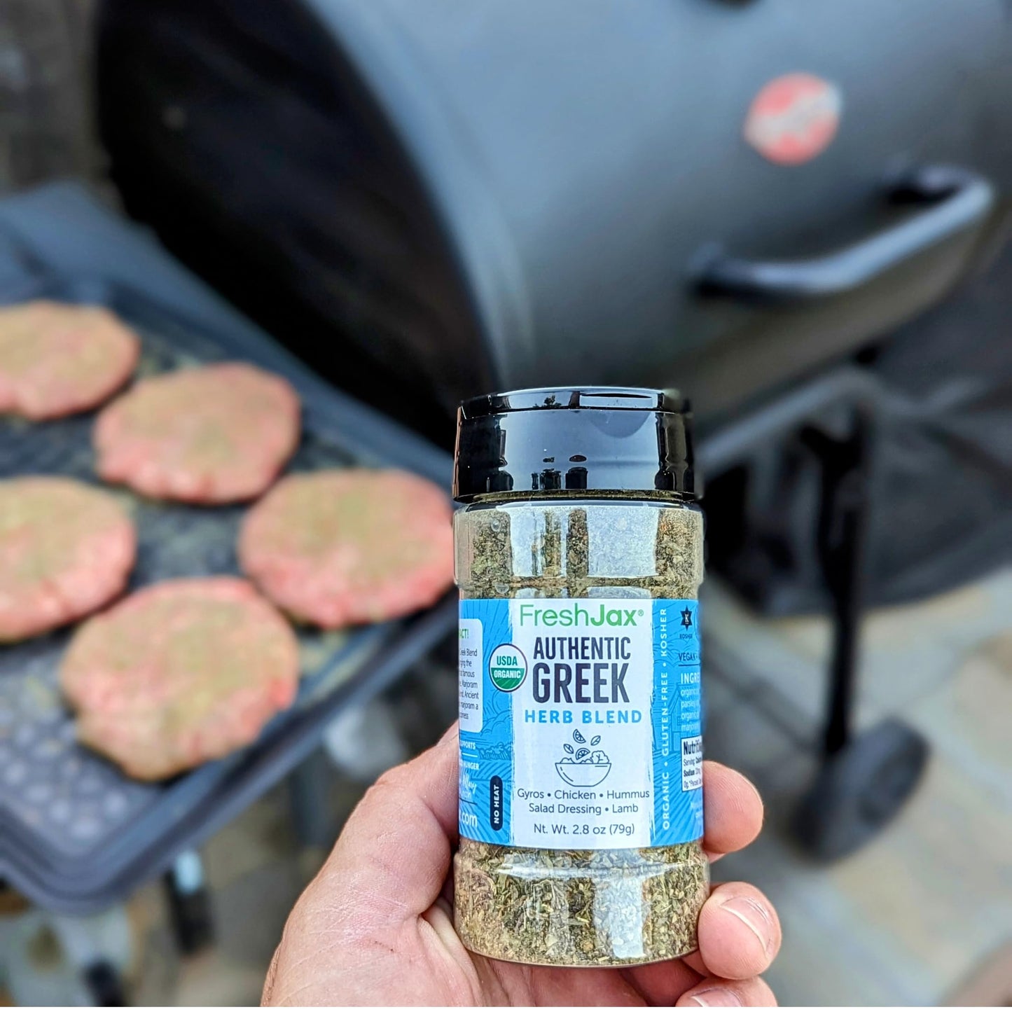 Freshjax Organic Greek Seasoning (2.8 Oz) - Mediterranean Spice Blend For Cooking, Lamb, Gyros & Grilling