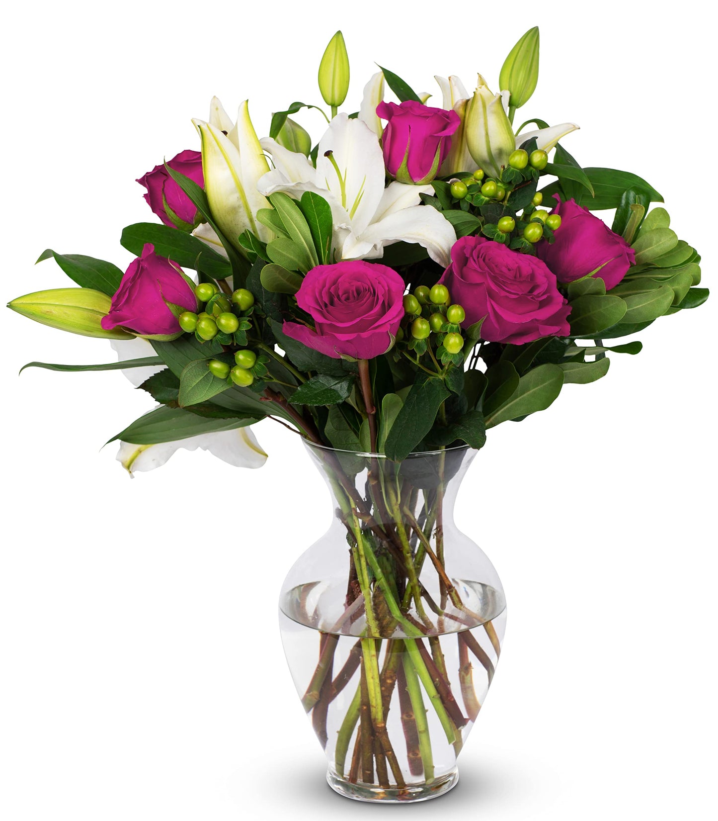 Benchmark Bouquets, Pink Elegance, Glass Vase Included, Gift Fresh Flowers For Birthday, Anniversary, Get Well, Sympathy, Congra