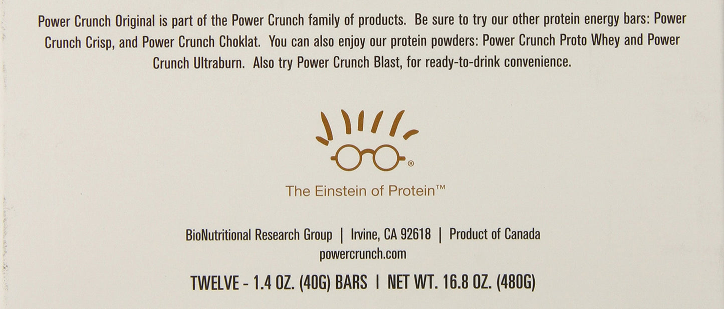 Power Crunch Protein Bar Original French Vanilla Creme, 1.40 oz, 12 Count, Model 182A