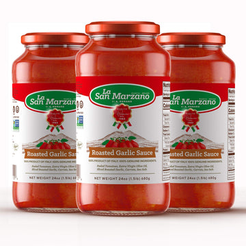 La San Marzano Roasted Garlic Pasta Sauce, All Natural, Vegan, Gluten Free, 24 oz (Pack of 3)