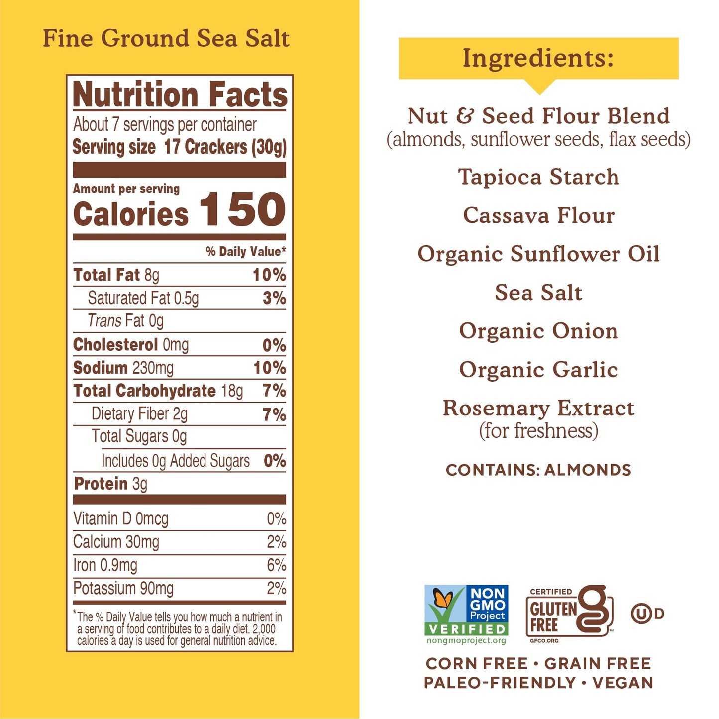 Simple Mills Almond Flour  Ers, Family Size, Fine Ground Sea Salt - Gluten Free, Vegan, Healthy Snacks, 7 Ounce (Pack Of 1)