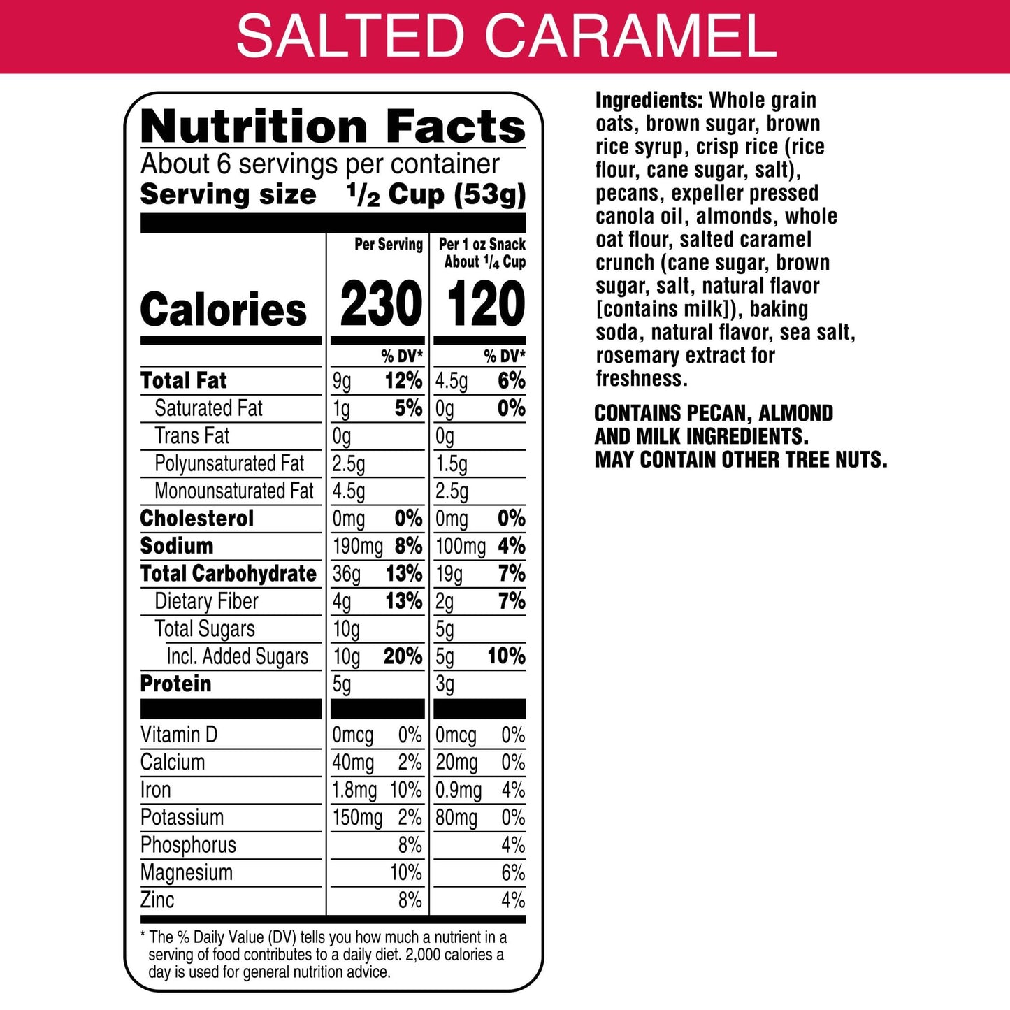 Bear Naked Granola Cereal, Whole Grain Granola, On-The-Go Snacks, Salted Caramel Crunch, 11Oz Bag (1 Bag)