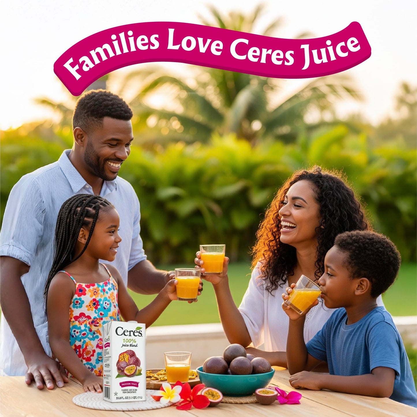 Ceres 100% All Natural Pure Fruit Juice Blend - Delicious Passion Fruit Edition - Rich in Vitamin C, No Added Sugar or Preservat