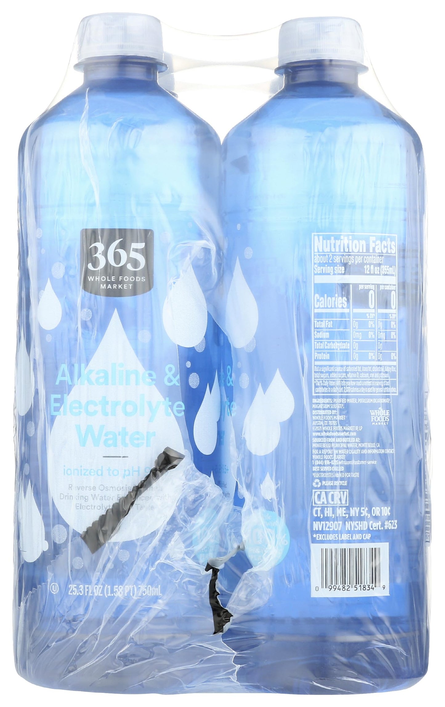 365 by Whole Foods Market  Alkaline & Electrolyte Water  6 Pack
