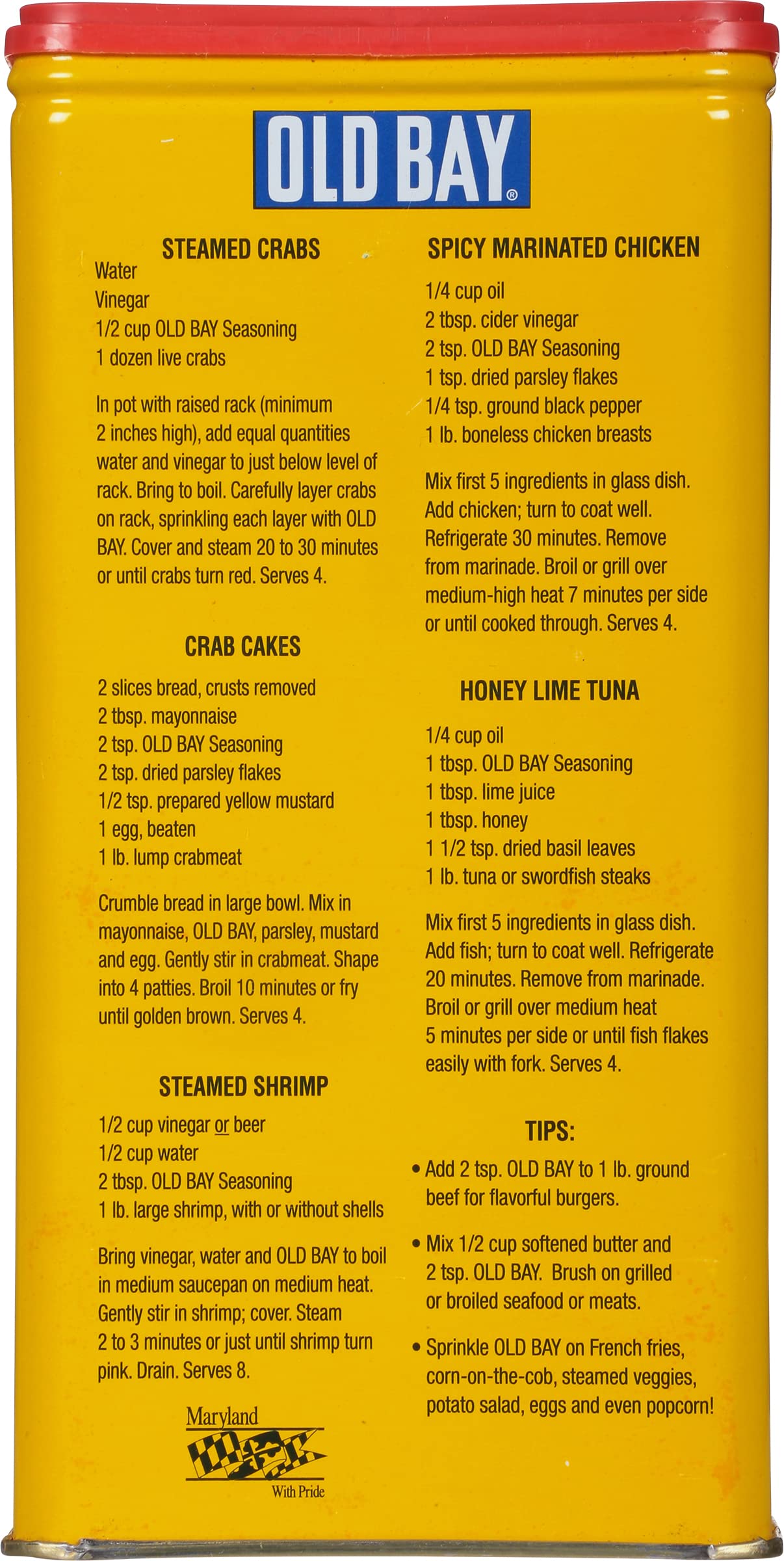 Old Bay Seasoning, 16 Oz - One 16 Ounce Fan-Favorite Tin Can Of Old Bay All-Purpose Seasoning With Unique Blend Of 18 Spices And Herbs For Crabs, Shrimp, Poultry, Fries, And More