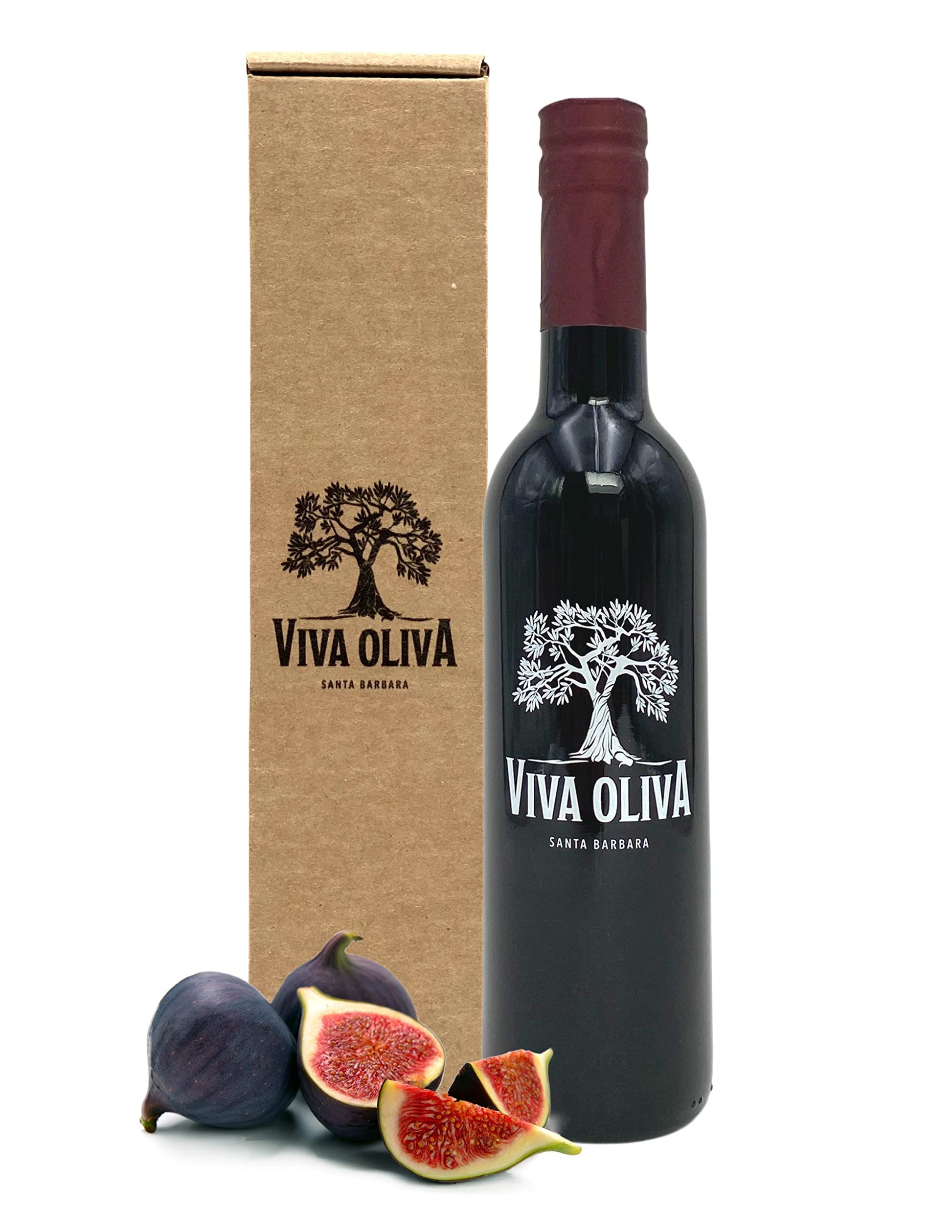 Viva Oliva Balsamic Vinegar - Black Mission Fig - 375ml (12.7oz) - 100% Natural - Barrel Aged Gourmet from Modena, Italy