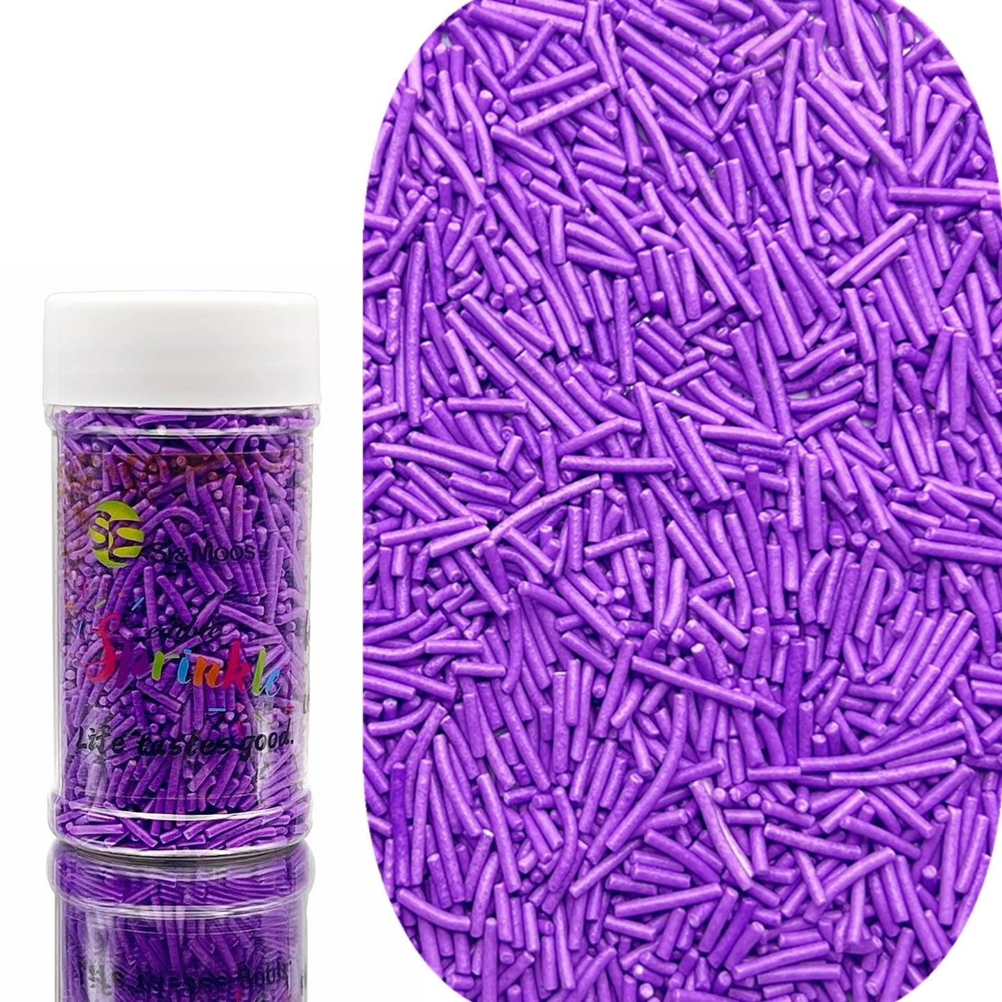 SE Si&Moos Purple Jimmies Sprinkles Purple Sprinkles for Cake Decorating Edible Crunchy Jimmies for Topping Ice Cream, Cookies, 