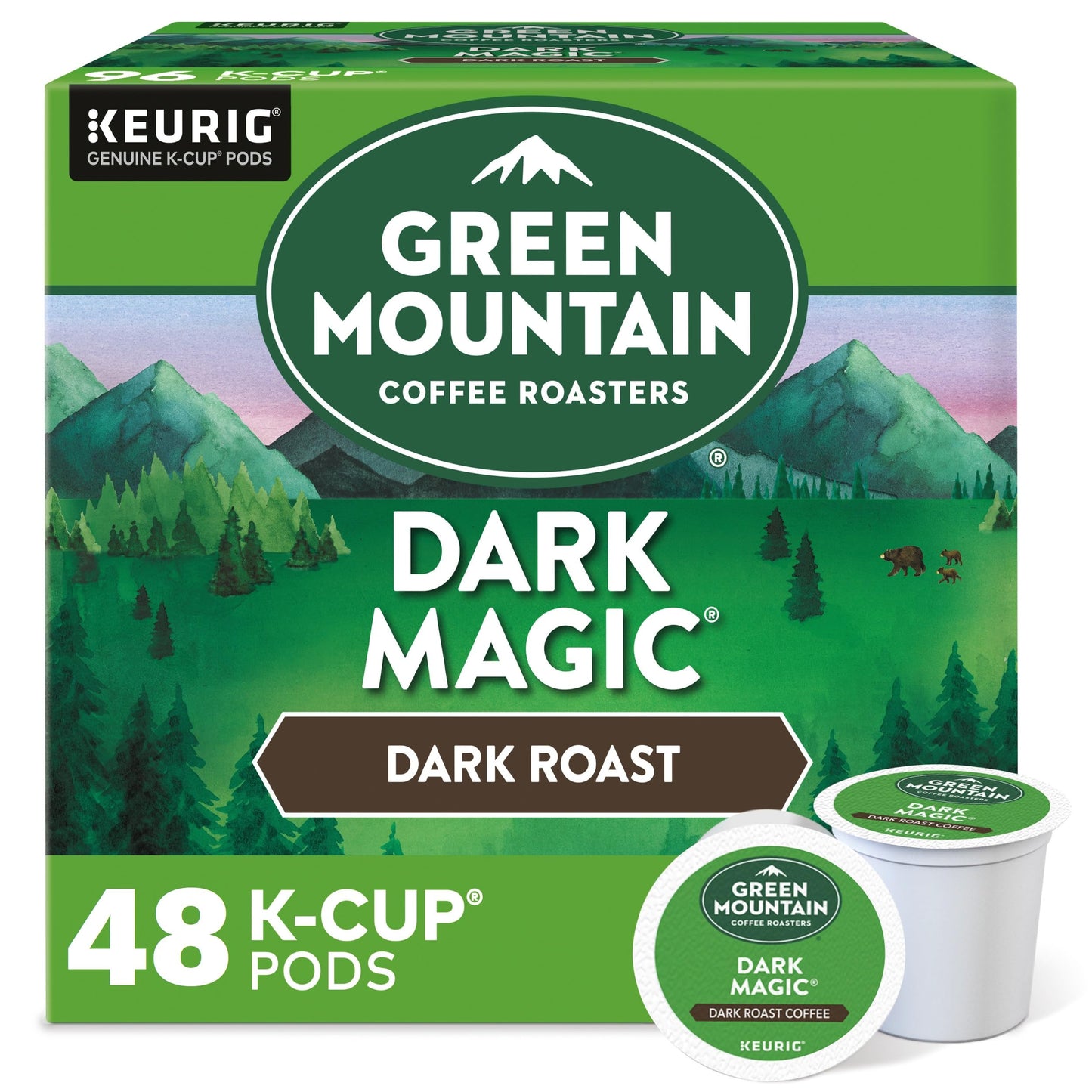 Green Mountain Coffee Dark Magic K-Cup Pods for Keurig, 24 Count (Pack of 2), Model 5000330050-48