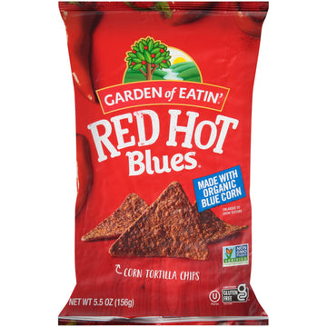 Garden of Eatin  Tortilla Chips , Red Hot Blues, 5.5 oz (Pack of 12)