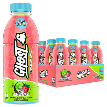 GHOST Hydration Drink, Kiwi Strawberry, Electrolytes, 16.9 Fl Oz, Pack of 12