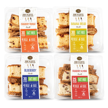 Dijas Natural Foods Crunchy Biscotti Cookies, Fat Free, Variety Pack, 4 Count, All Natural Ingredients, Fruit Variety