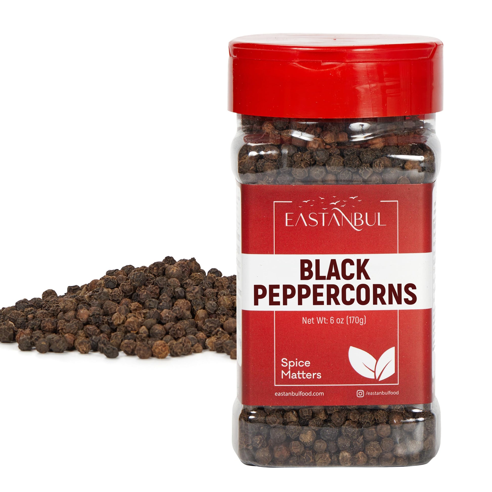 Eastanbul Black Peppercorns Whole, 6oz, Whole Peppercorns for Grinder Refill, Black Pepper, Pepper Corn for Grinder Refill, Natu