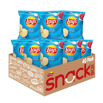 Lay'S Salt & Vinegar Flavored Potato Chips, (40 Count)