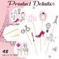 Spakon 48 Pcs Paris Cake Decoration Paris Cupcake Topper Pick Paris Eiffel Tower Bicycle High Heel Perfume Hot Balloon Oh La La
