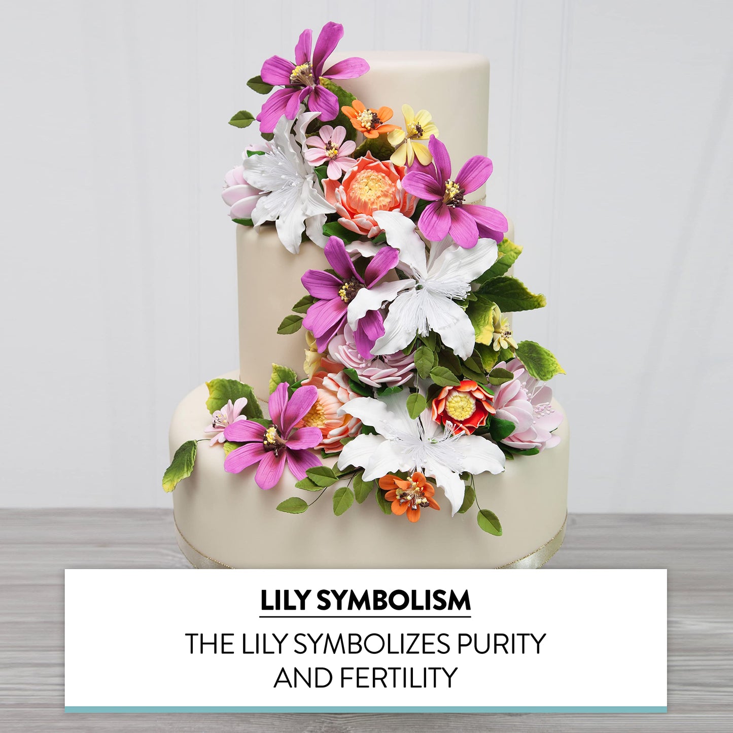Global Sugar Art Shrine Lily Sugar Cake Topper Spray, 5.5 x 8 inches, Sugar Paste, White, Model 37121