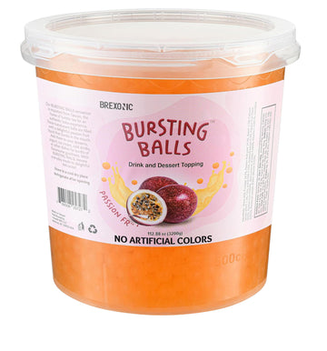 Passion Fruit Boba Pearls, Passion Popping Boba Bursting Boba, Passion Bubble Tapioca Pearls For Bubble Tea and No Artificial Co