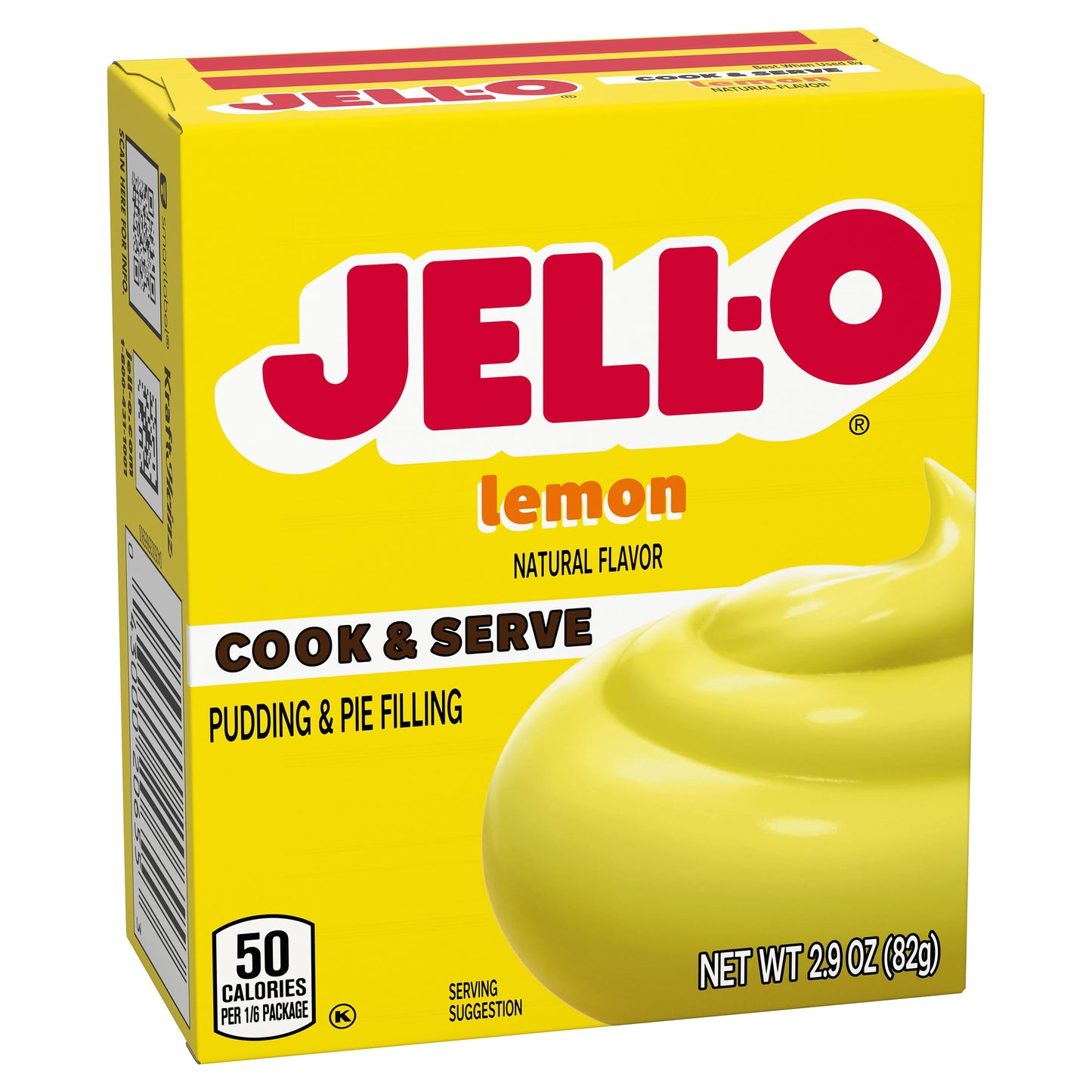 Jell-O Lemon Pudding & Pie Filling, 2.9oz Box, Pack of 24, Lemon Flavor