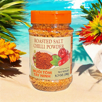 3 Packs - Roasted Shrimp Salt Chili Powder - Muoi Tom - 6.3 Oz Per Bottle With 3 Bottles Per Order