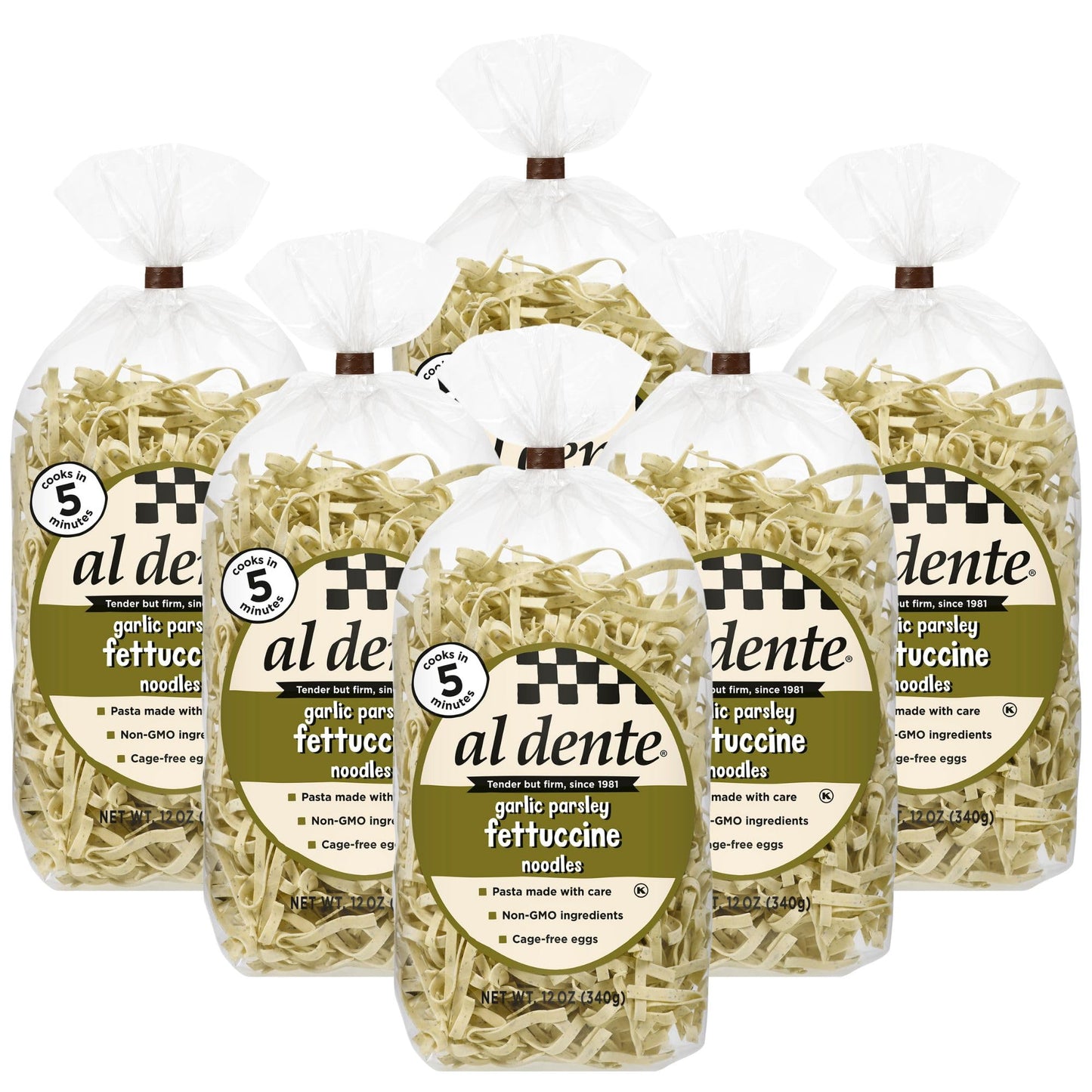 Al Dente Garlic Parsley Fettuccine, 12-Ounce Bag (Pack of 6)