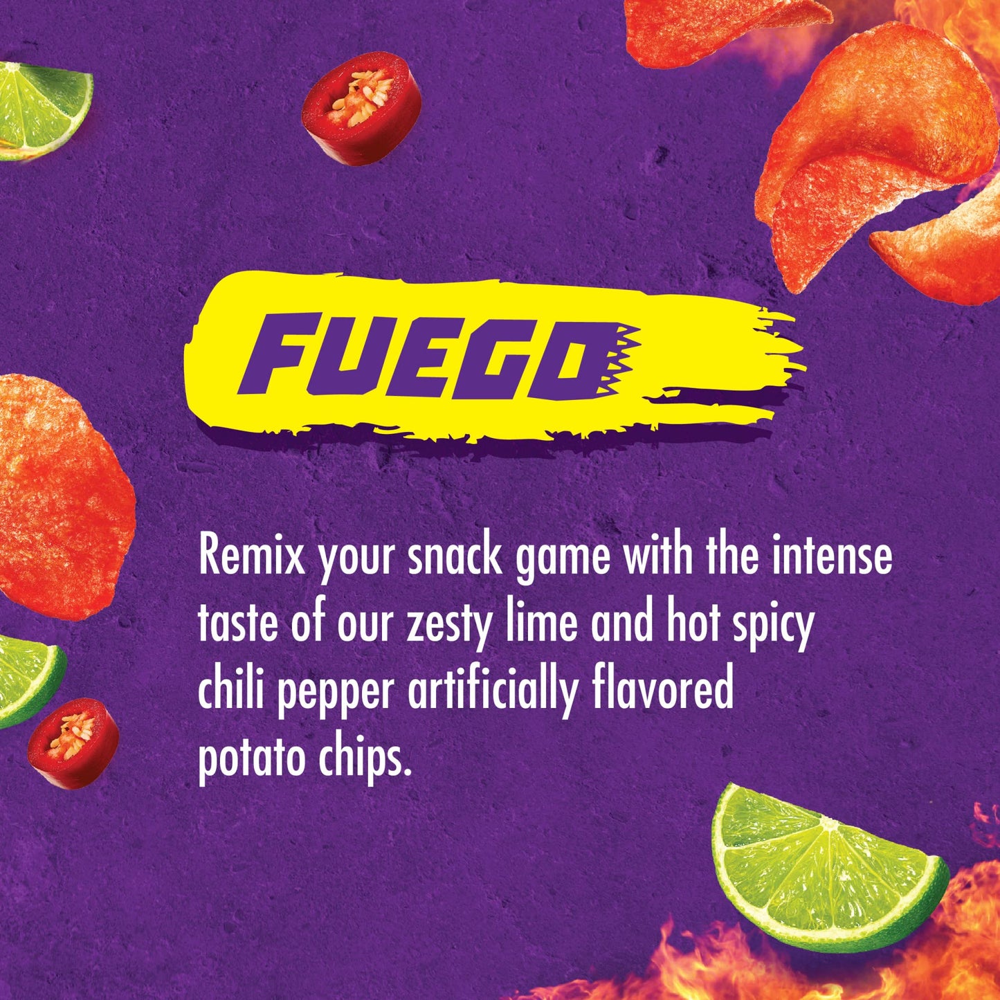 Takis Fuego Kettlez Potato Chips 2.5 Oz Snack, Extreme Hot Chili Pepper & Lime Flavored