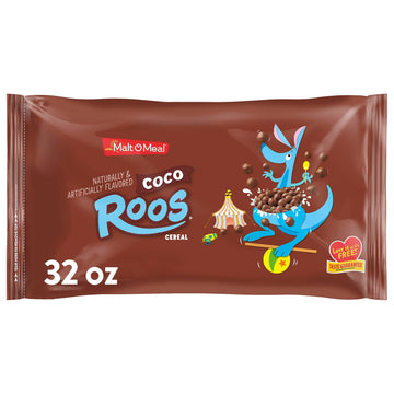 Malt-O-Meal Coco Roos Breakfast Cereal, Crunchy Chocolate Puff Cereal, Large Cereal for Family, 32 OZ Resealable Cereal Bag