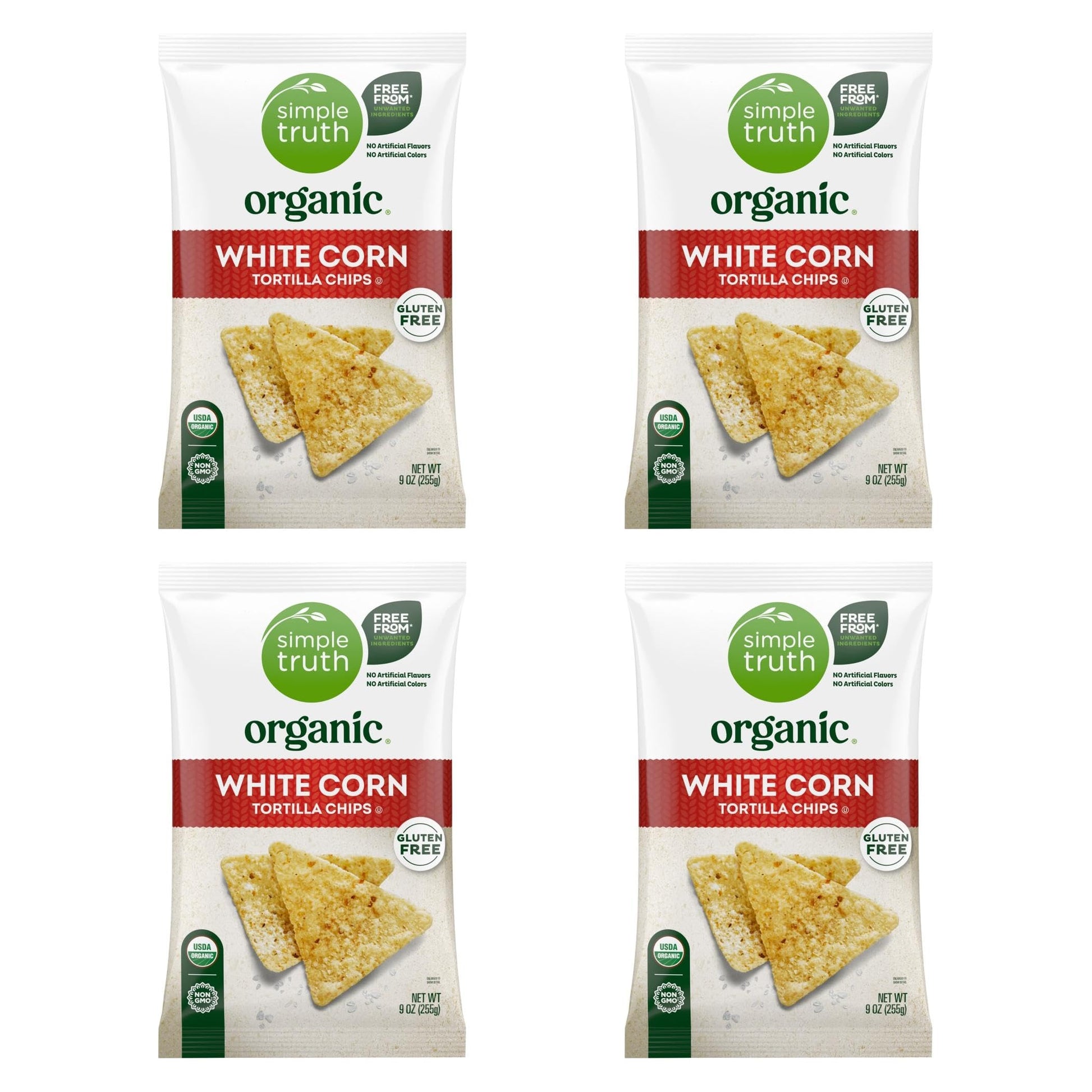 Organic Simple Truth White Corn Tortilla Chips 9 oz. (Pack of 4)