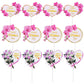 SUMERSHA 12 Pieces Happy Mother's Day Cake Toppers Flower Cupcake Topper for Mother's Day Birthday Cake Decoration Party Supplie