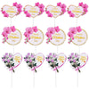 SUMERSHA 12 Pieces Happy Mother's Day Cake Toppers Flower Cupcake Topper for Mother's Day Birthday Cake Decoration Party Supplie