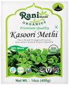Rani Organic Fenugreek Leaves Dried (Kasoori Methi) 14oz (400g) ~ All Natural | Vegan | Gluten Friendly | NON-GMO | Indian Origi