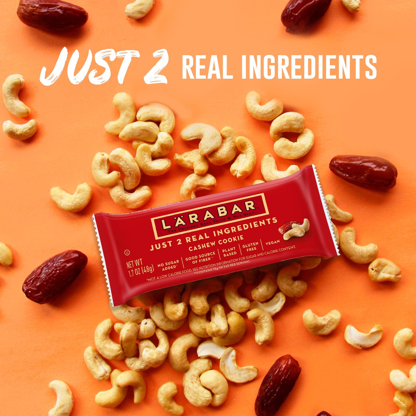 Larabar Cashew Cookie, Gluten Free Vegan Fruit & Nut Bar, 1.7 oz Bars, 8 Ct