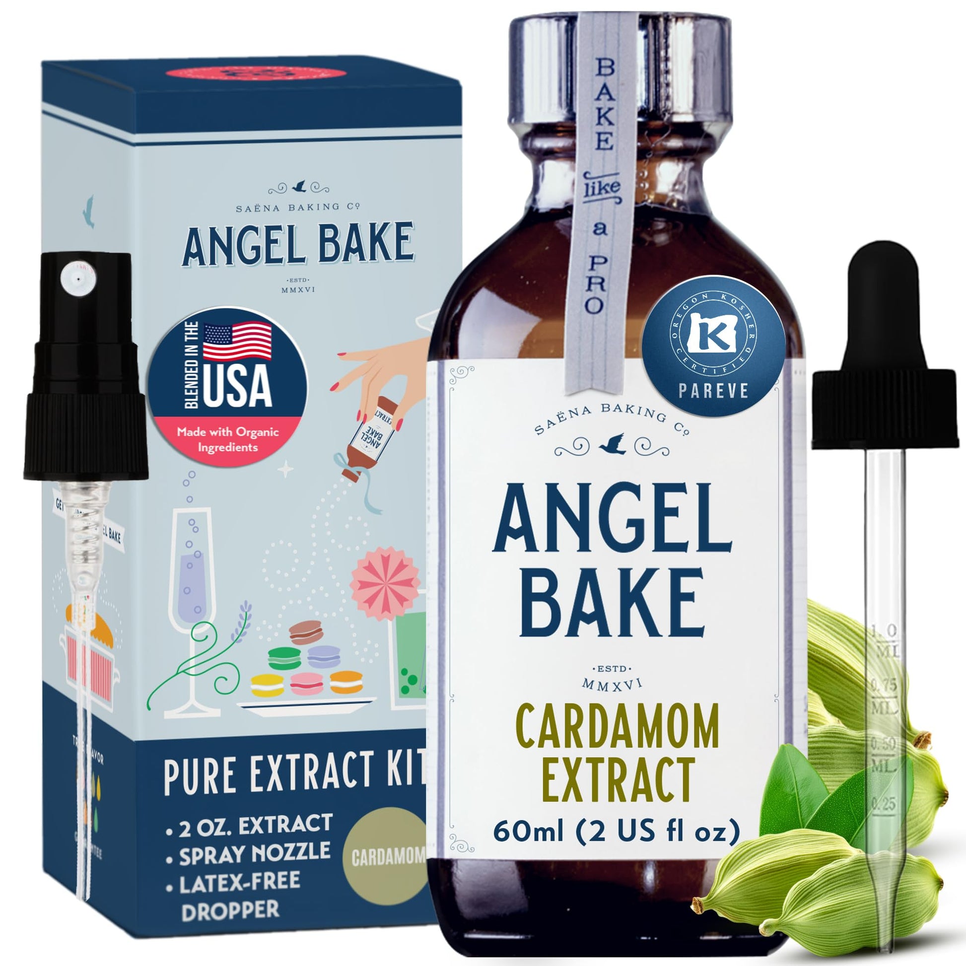 Pure Cardamom Extract for Baking and Mixology- Premium Natural Flavoring for Cooking, Desserts, Beverages - Kosher, Keto Friendl