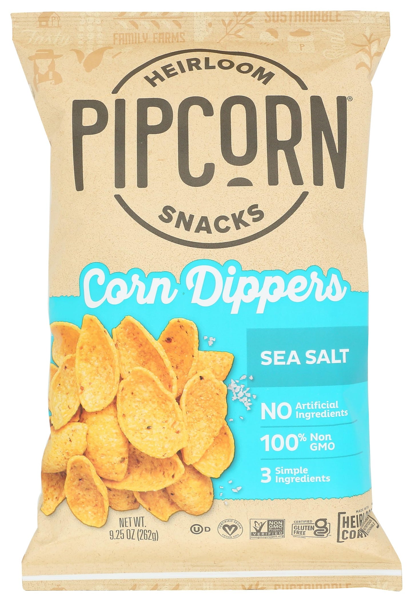 Pipsnacks Little Dipper Corn Chips Sea Salt, 925 Oz