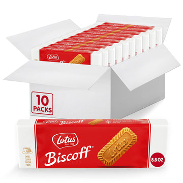 Lotus Biscoff, Caramelized Biscuit Cookies, Non Gmo + Vegan - 8.8 Ounce (Pack Of 10)