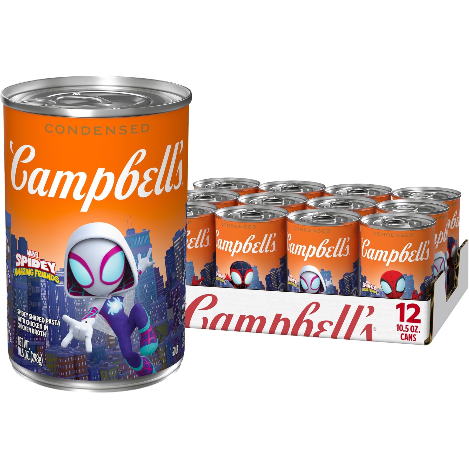 Campbells Kids Soup, Marvels Spidey and His Amazing Friends Shaped Pasta, 10.5 oz Can (12 Pack)