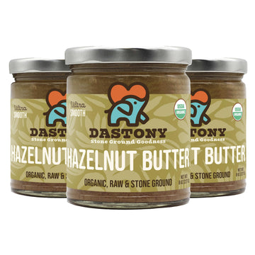 Dastony Organic Raw Hazelnut Butter, 8 oz | Only One Ingredient | Vegan, Paleo and Keto Friendly, Non GMO, Gluten-free - Pack of