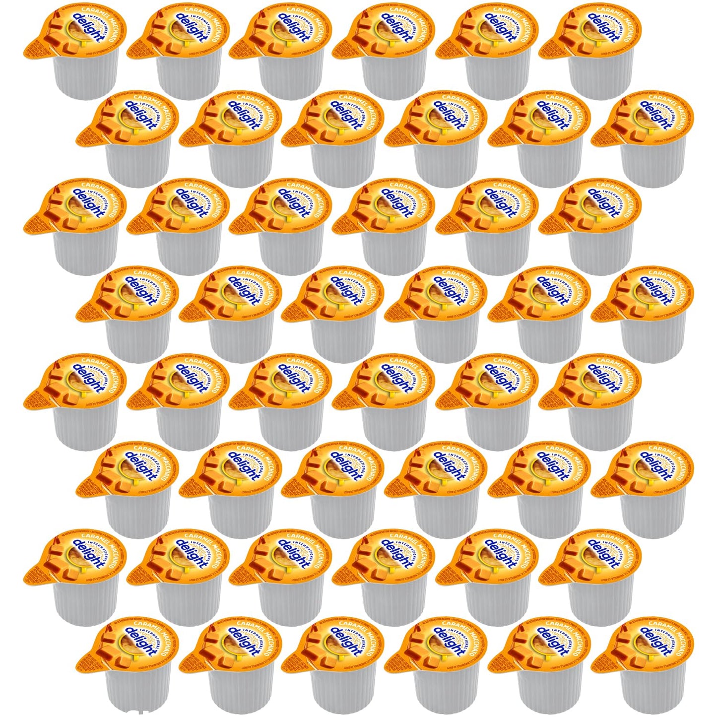 Caramel Macchiato Creamer Singles, 48 Pieces Of Individual Coffee Creamers, Perfect Delight Caramel Macchiato Creamer For Home, Office Or On The Go, Flavorful Coffee Experience Anytime