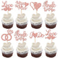 36 Pack Bridal Shower Cupcake Toppers Glitter Diamond Ring, Love I Do Cupcake Picks Miss To Mrs Bridal Shower Wedding Engagement Bachelorette Party Cake Decorations Supplies Rose Gold