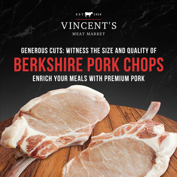 Vincent'S Meat Market Berkshire Pork Chops - Elevate Your Culinary Experience With Premium Heritage-Breed Cuts - Juicy, Flavorfu