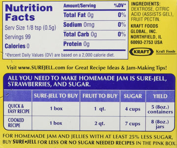 Sure Jell Premium Fruit Pectin For Homemade Jams And Jellies, 100% Natural, 1.75 Ounce (Pack Of 2)
