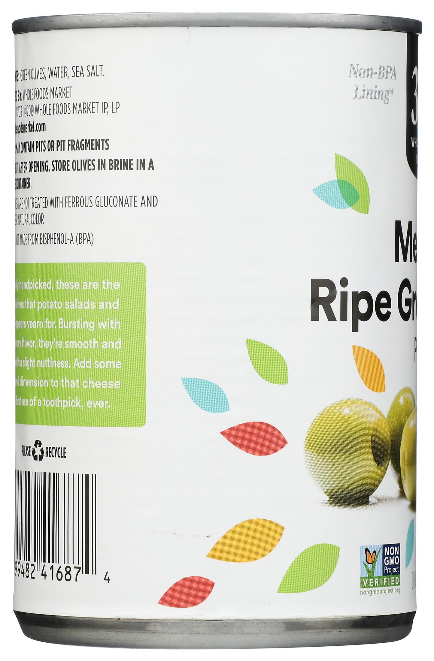 365 by Whole Foods Market, Ripe Green Pitted Olives, 6 Ounce