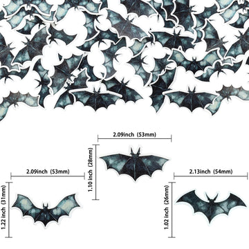 Gyufise 60Pcs Edible Halloween Bat Cupcake Toppers Edible Wafer Paper Bat Halloween Cupcake Picks For Baby Shower Kids Halloween